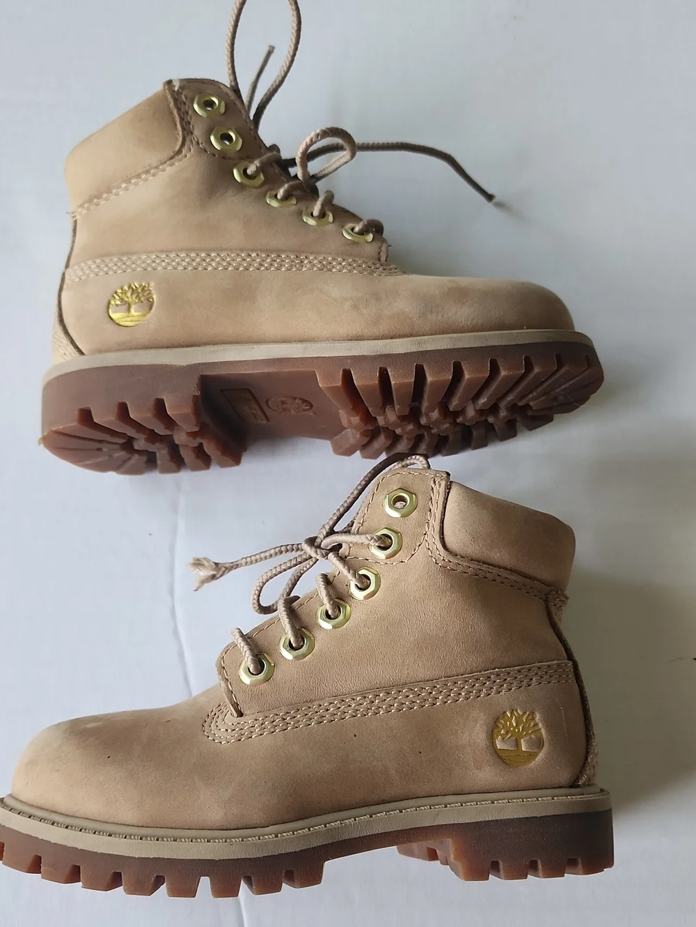 Timberland Kids Wheat/Tan Leather Lace-Up Boots